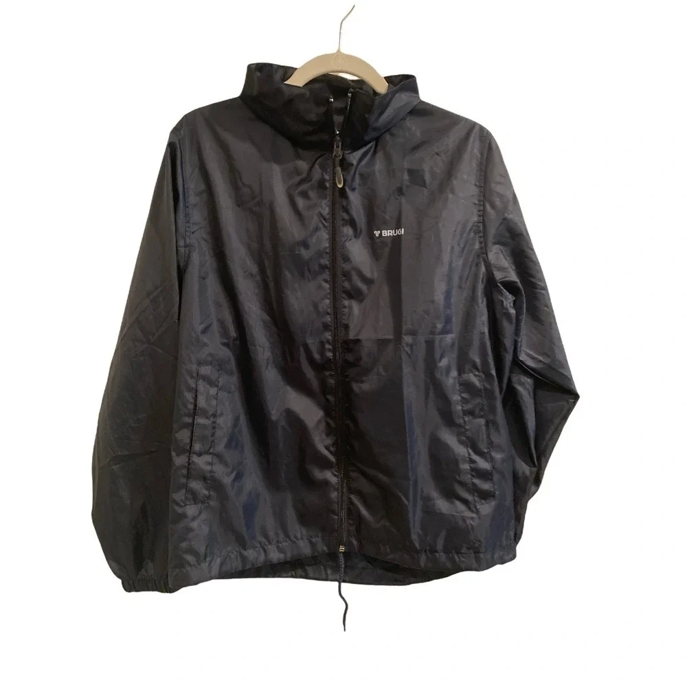 Brugi‎ Black Unlined Windbreaker Size Small